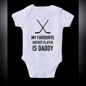 Daddy is my Favorite Hockey Player Onesie, NEW sz 12 months